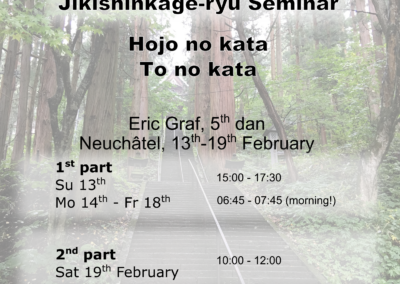 Stage de Hojo & To no kata, 13-19 Février, Neuchâtel