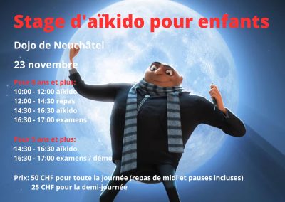 Stage enfant Aikido, 23 novembre, Neuchâtel